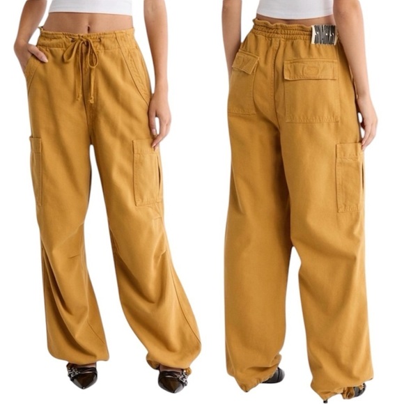 MOTHER Pants - Mother The Munchie Nerdy Cargo Pants High Rise Wide Leg Sz 30 NWT Wood Thrush